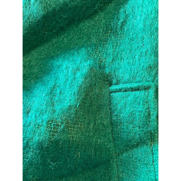 Vintage 80s Long Emerald Green Mohair Coat - Picture 6 of 10